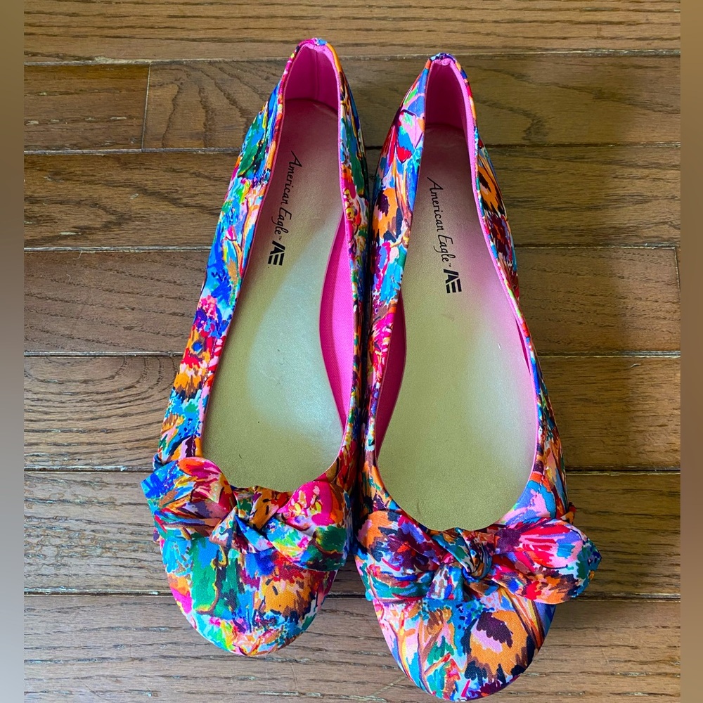 Floral American Eagle Ballet Flats